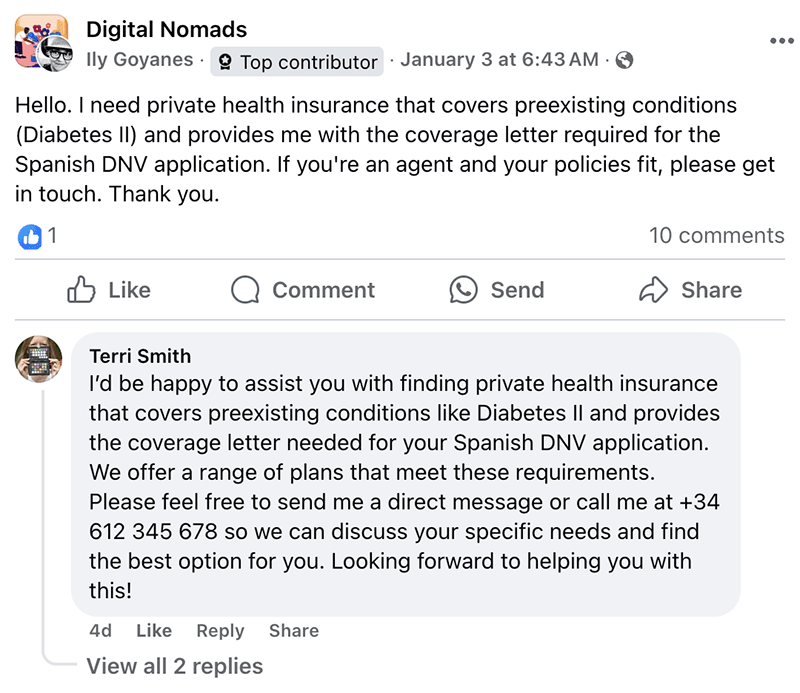 PostLeads AI comment example 3