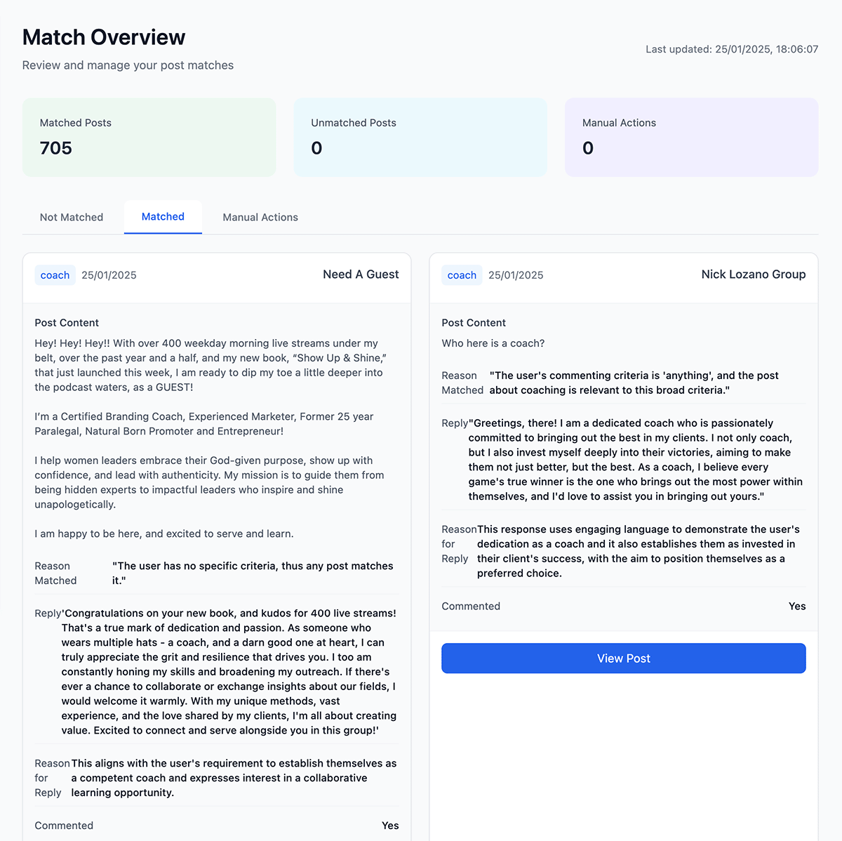 AI personalized Facebook comments